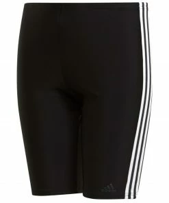 Adidas-Shop 32 Adidas Fitness 3-Stripes Badeshort Kinder Schwarz - Weiß