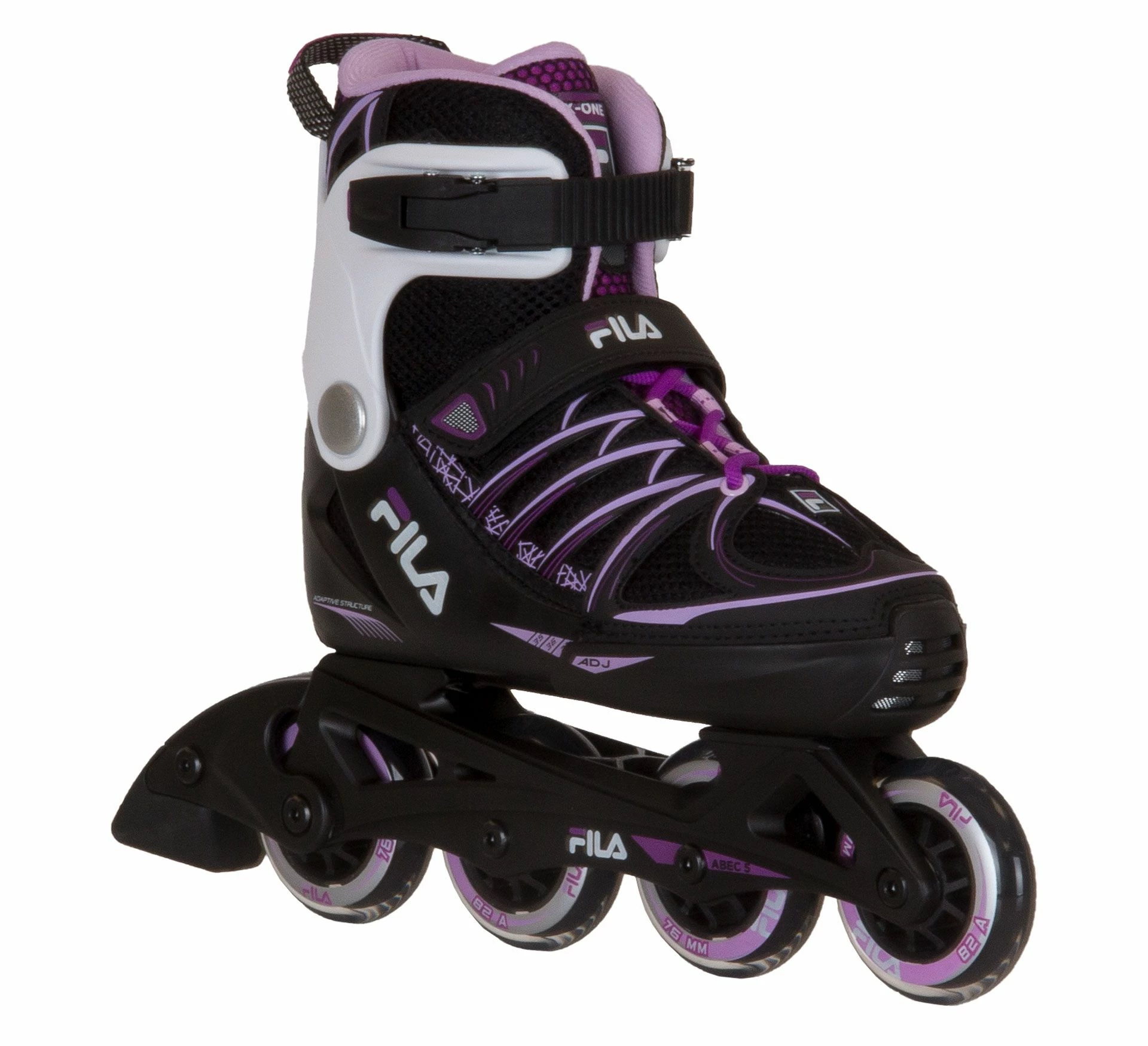 Fila X-One Skate Kinder Schwarz - Rosa - Violett - Weiß 4 Fila X-One Skate Kinder Schwarz - Rosa - Violett - Weiß – Bild 2