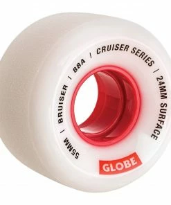 Globe Bruiser Skateboard Räder 55mm (4-pack) Weiß - Rot