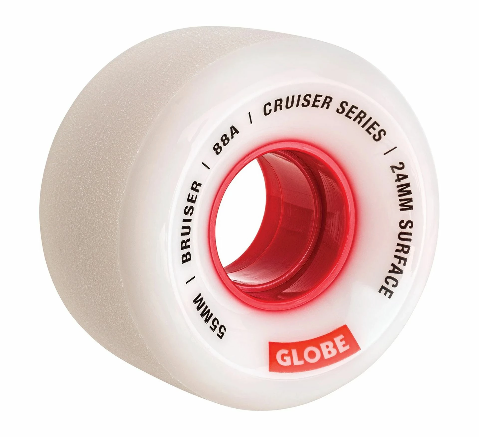 Globe Bruiser Skateboard Räder 55mm (4-pack) Weiß - Rot 3 Globe Bruiser Skateboard Räder 55mm (4-pack) Weiß - Rot