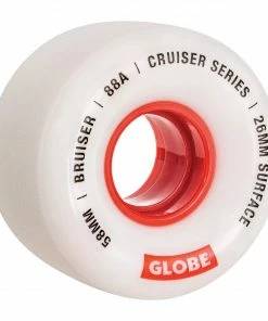 Globe Bruiser Skateboard Räder 58mm (4-pack) Weiß - Rot