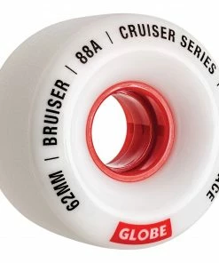 Globe Bruiser Skateboard Räder 62mm (4-pack) Weiß - Rot