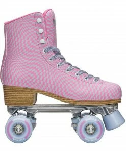 Impala Wavy Check Rollerskate Senior Rosa - Hell Blau