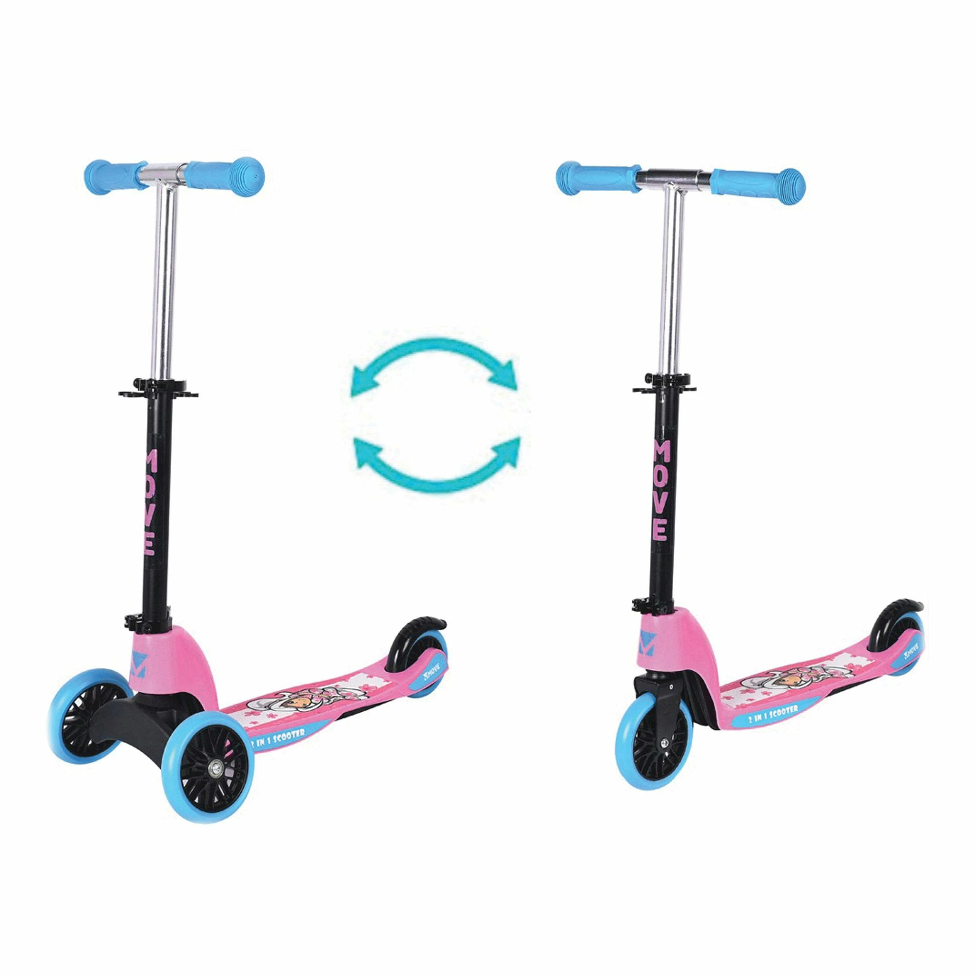 Move 2-in-1 Flower Roller Kinder Schwarz - Rosa - Blau 5 Move 2-in-1 Flower Roller Kinder Schwarz - Rosa - Blau – Bild 3