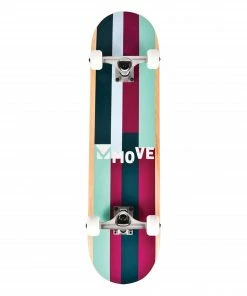 Move 31" Stripes Skateboard Schwarz - Violett - Grün - Blau
