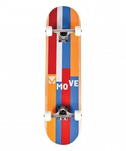 Move 31" Stripes Skateboard Rot - Orange - Blau - Weiß - Schwarz