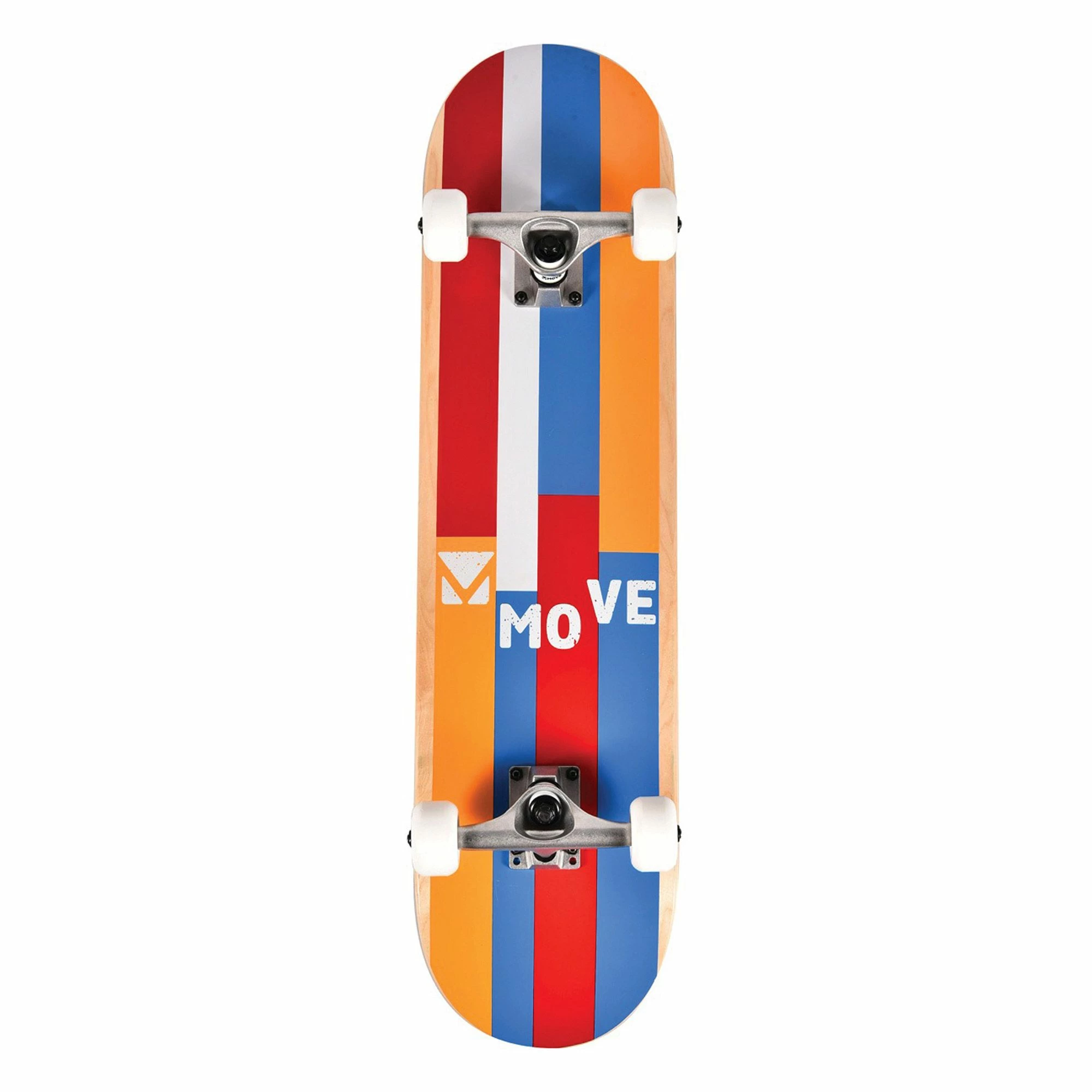 Move 31" Stripes Skateboard Rot - Orange - Blau - Weiß - Schwarz 3 Move 31" Stripes Skateboard Rot - Orange - Blau - Weiß - Schwarz