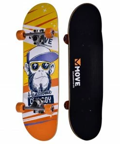 Move Cool Boy Skateboard Kinder Gelb - Orange