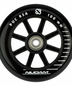 Nijdam 100mm Räder 2-Pack Schwarz - Silber