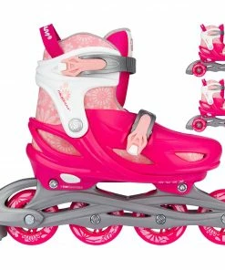 Nijdam 3-in-1 Floral Switch Skate Kinder Rosa - Hell Rosa - Weiß - Grau