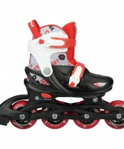 Nijdam 3-in-1 Street Shift Skate Kinder (verstellbar) Schwarz - Rot - Grau