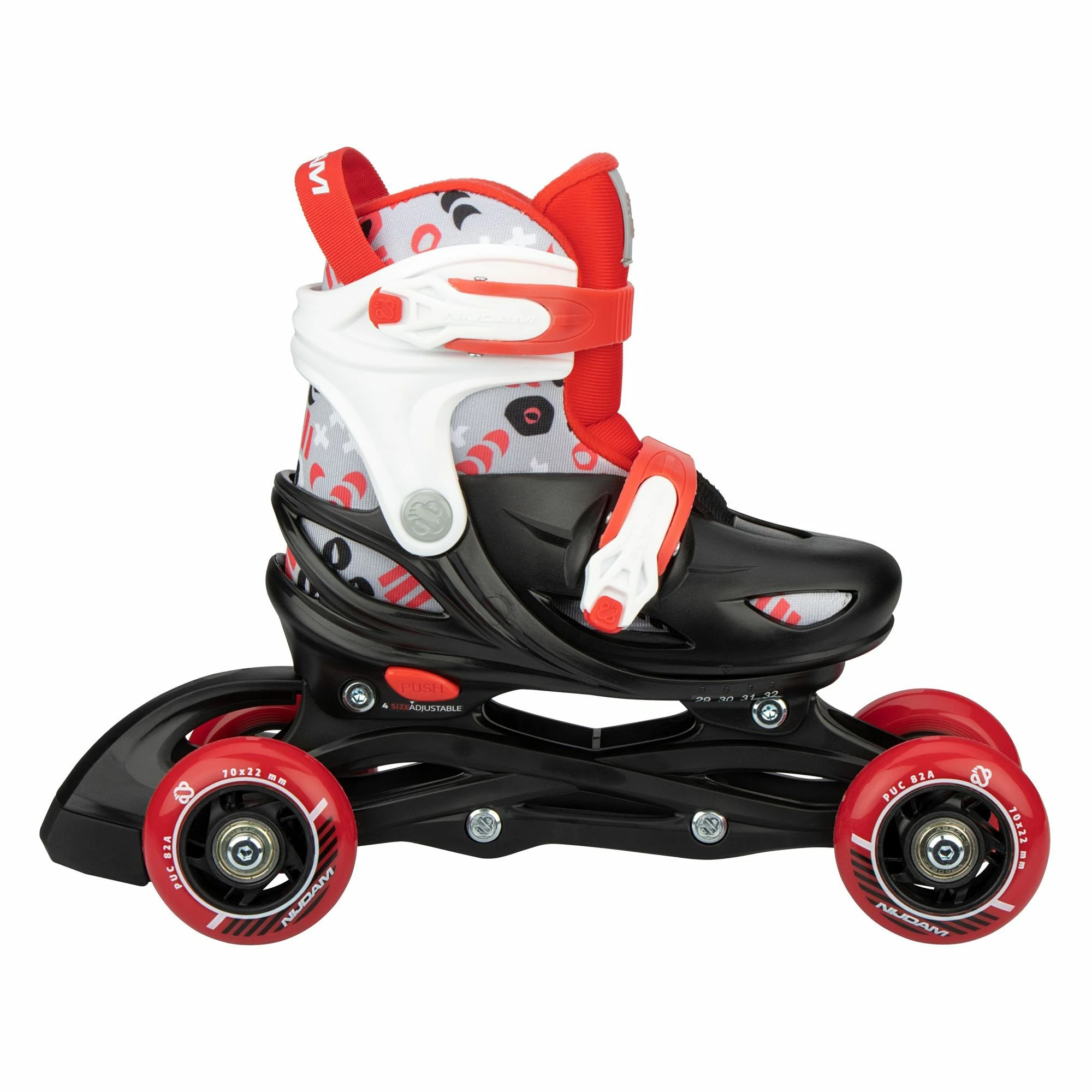 Nijdam 3-in-1 Street Shift Skate Kinder (verstellbar) Schwarz - Rot - Grau 4 Nijdam 3-in-1 Street Shift Skate Kinder (verstellbar) Schwarz - Rot - Grau – Bild 2