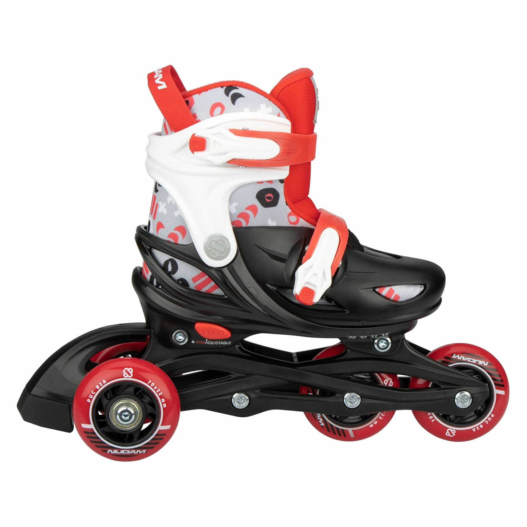 Nijdam 3-in-1 Street Shift Skate Kinder (verstellbar) Schwarz - Rot - Grau 5 Nijdam 3-in-1 Street Shift Skate Kinder (verstellbar) Schwarz - Rot - Grau – Bild 3