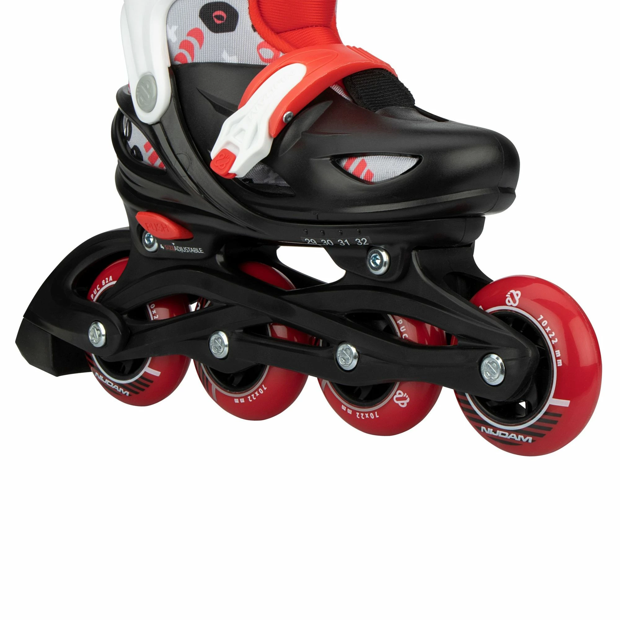 Nijdam 3-in-1 Street Shift Skate Kinder (verstellbar) Schwarz - Rot - Grau 9 Nijdam 3-in-1 Street Shift Skate Kinder (verstellbar) Schwarz - Rot - Grau – Bild 7