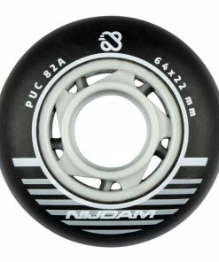 Nijdam 64mm Räder 4-Pack Schwarz - Silber