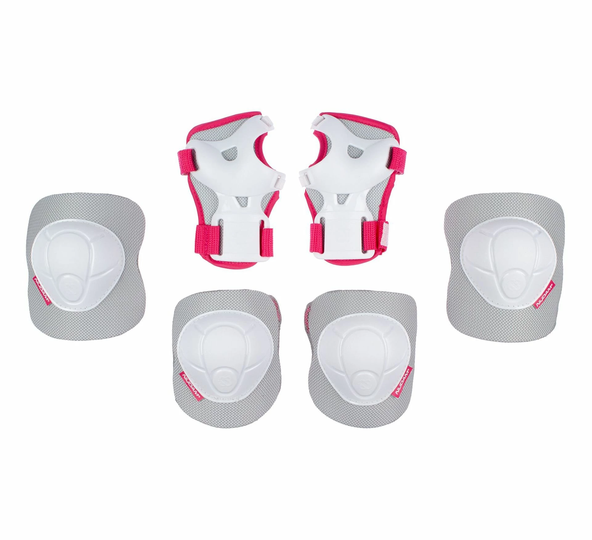 Nijdam Schutzset Kinder Weiß - Grau - Rosa 3 Nijdam Schutzset Kinder Weiß - Grau - Rosa