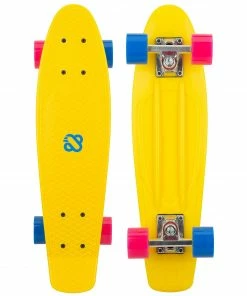 Nijdam FlipGrip Boulevard Trickster Skateboard Gelb - Blau - Rosa