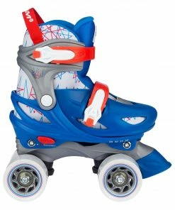 Nijdam Geo Metricker Rollerskates Kinder Blau - Weiß - Rot - Grau