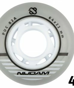 Nijdam Inline Skate Räder 64mm (4-pack) Silber - Schwarz