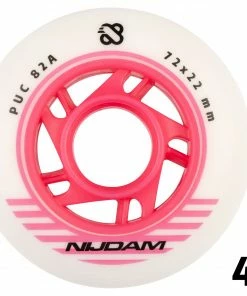 Nijdam Inline Skate Räder 72mm (4-pack) Weiß - Rosa