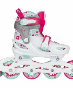 Nijdam Sk8 Star Skate Kinder Rosa - Mint Grün - Grau - Weiß