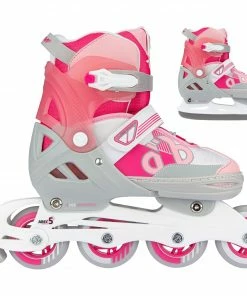 Nijdam Skate/Schaats Combo Bold Berry Jr Rosa - Weiß - Grau