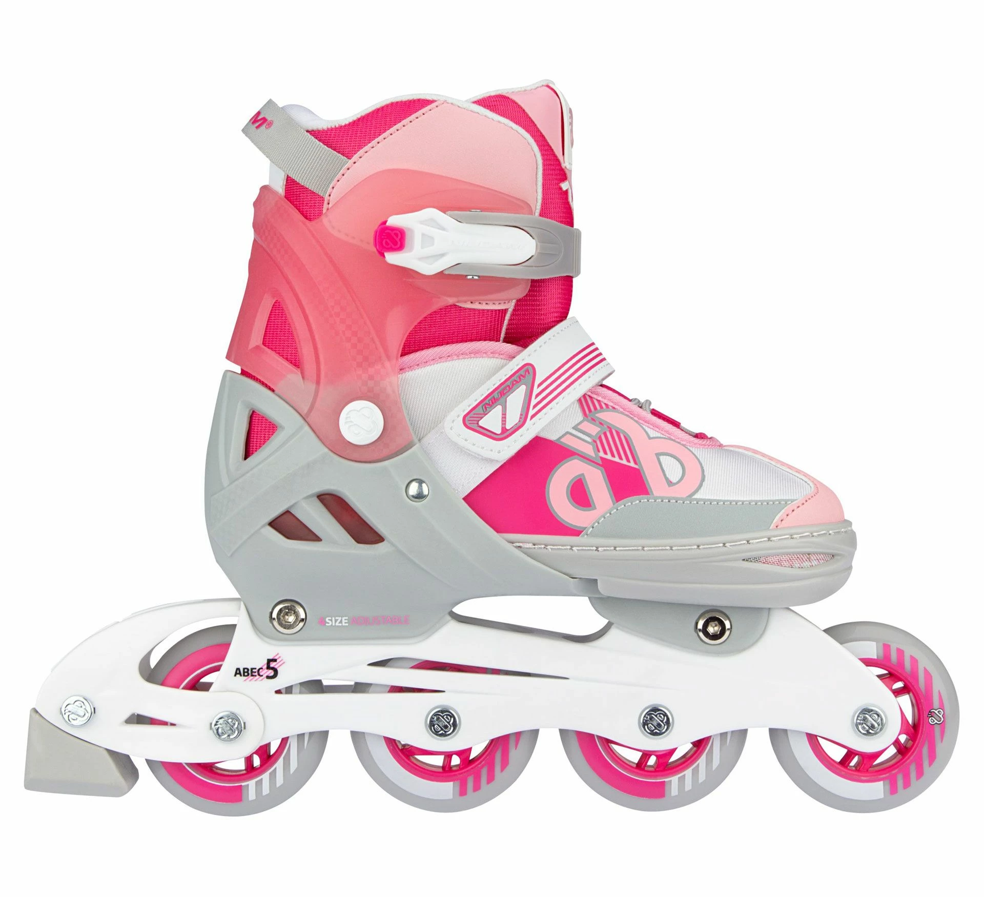 Nijdam Skate/Schaats Combo Bold Berry Jr Rosa - Weiß - Grau 4 Nijdam Skate/Schaats Combo Bold Berry Jr Rosa - Weiß - Grau – Bild 2