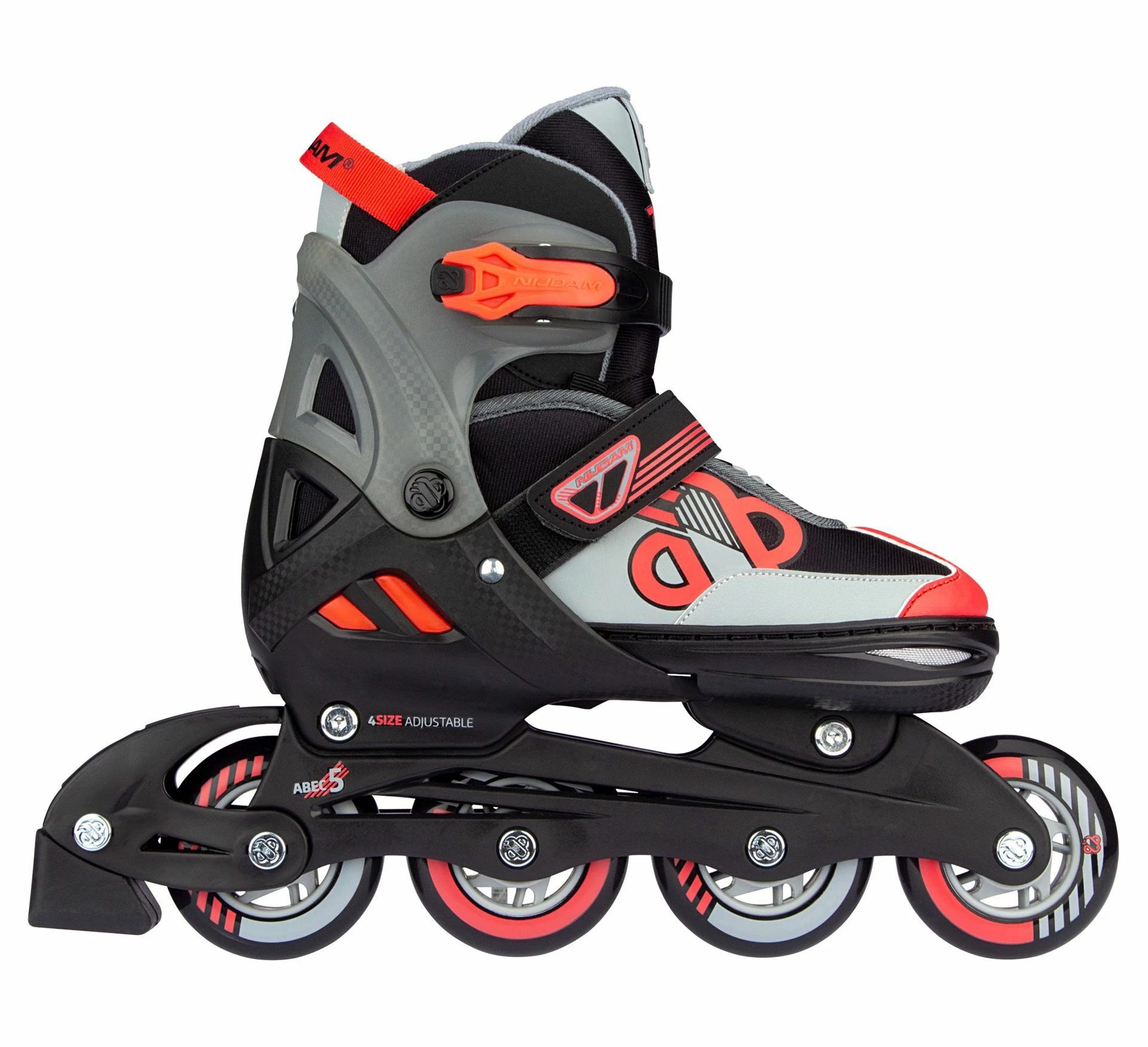 Nijdam Skate/Schaats Combo Red Raider Jr Schwarz - Rot - Grau 4 Nijdam Skate/Schaats Combo Red Raider Jr Schwarz - Rot - Grau – Bild 2