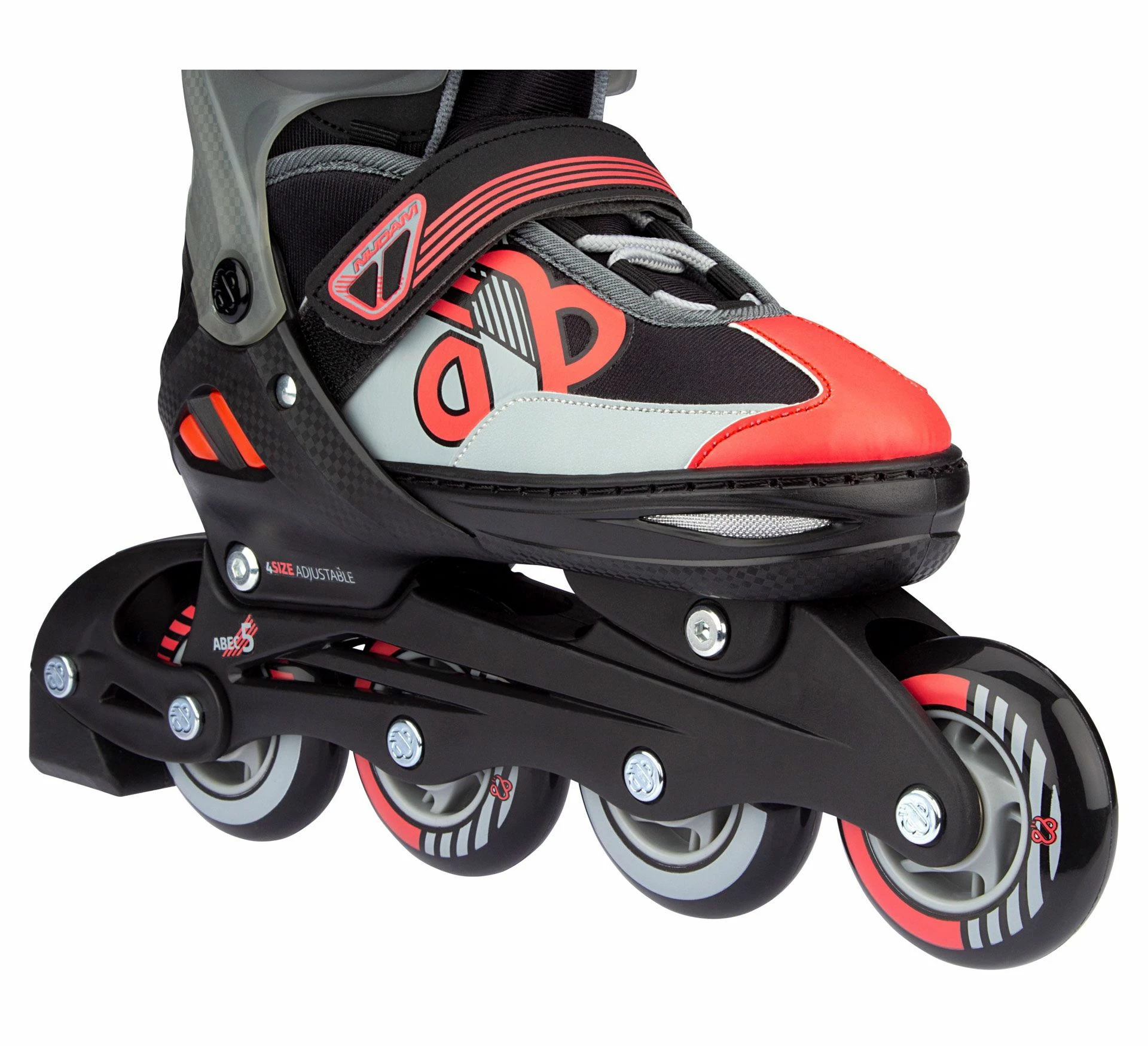 Nijdam Skate/Schaats Combo Red Raider Jr Schwarz - Rot - Grau 7 Nijdam Skate/Schaats Combo Red Raider Jr Schwarz - Rot - Grau – Bild 5