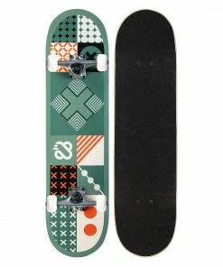 Nijdam Tick Tack Go Skateboard Grün - Weiß - Orange