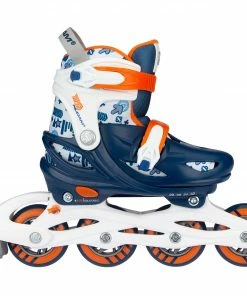 Nijdam Traffic Racer Skate Kinder Marine - Weiß - Orange