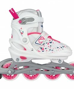 Nijdam White Wedge Skate Kinder Weiß - Rosa - Grau - Blau