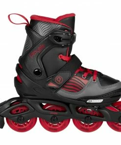 Playlife Dark Breeze Inline Skates Für Kinder (verstellbar) Schwarz - Rot - Grau