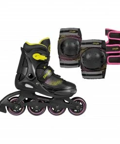 Playlife Joker Yellow Glow Skate Combo Kinder (verstellbar) Schwarz - Gelb - Rosa