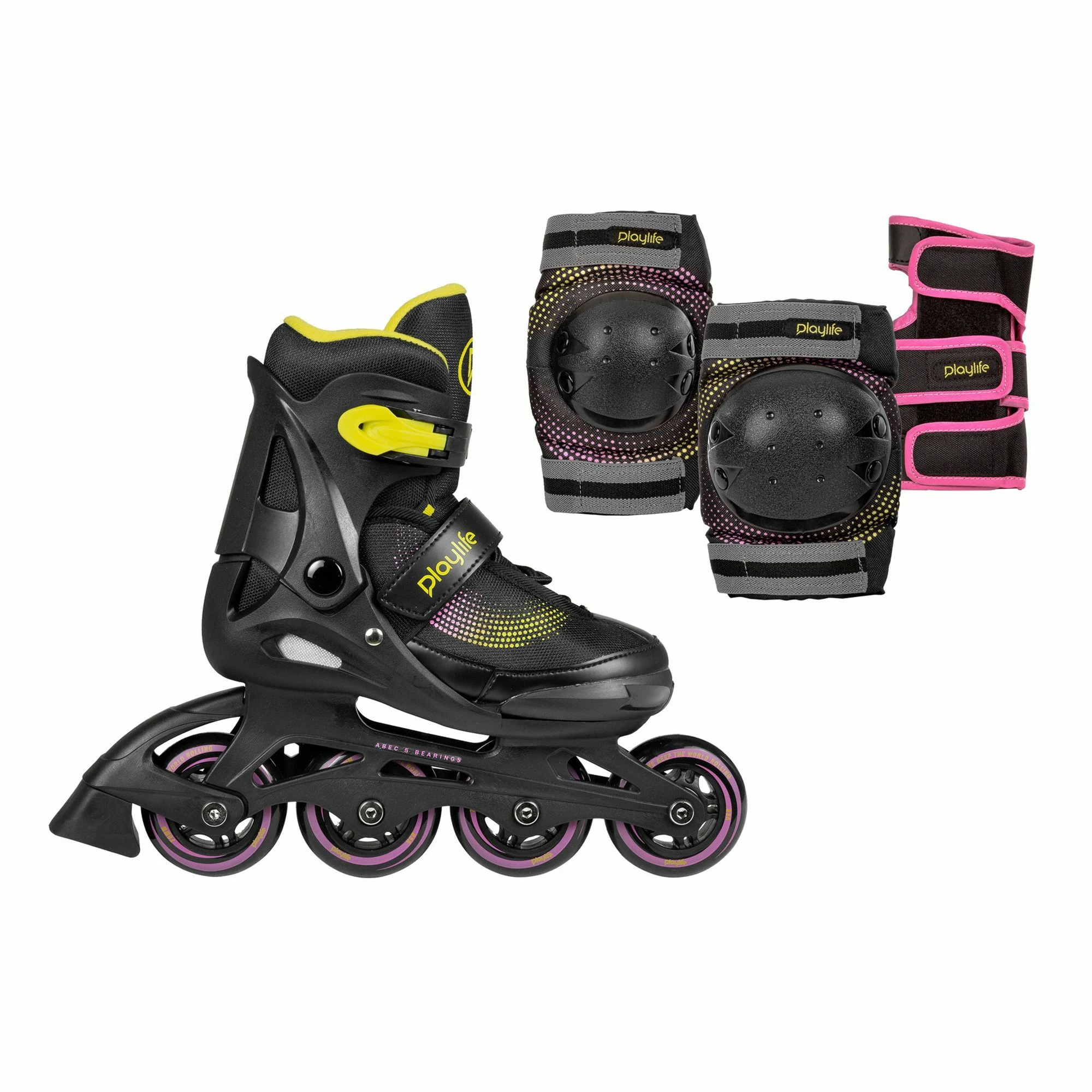 Playlife Joker Yellow Glow Skate Combo Kinder (verstellbar) Schwarz - Gelb - Rosa 3 Playlife Joker Yellow Glow Skate Combo Kinder (verstellbar) Schwarz - Gelb - Rosa