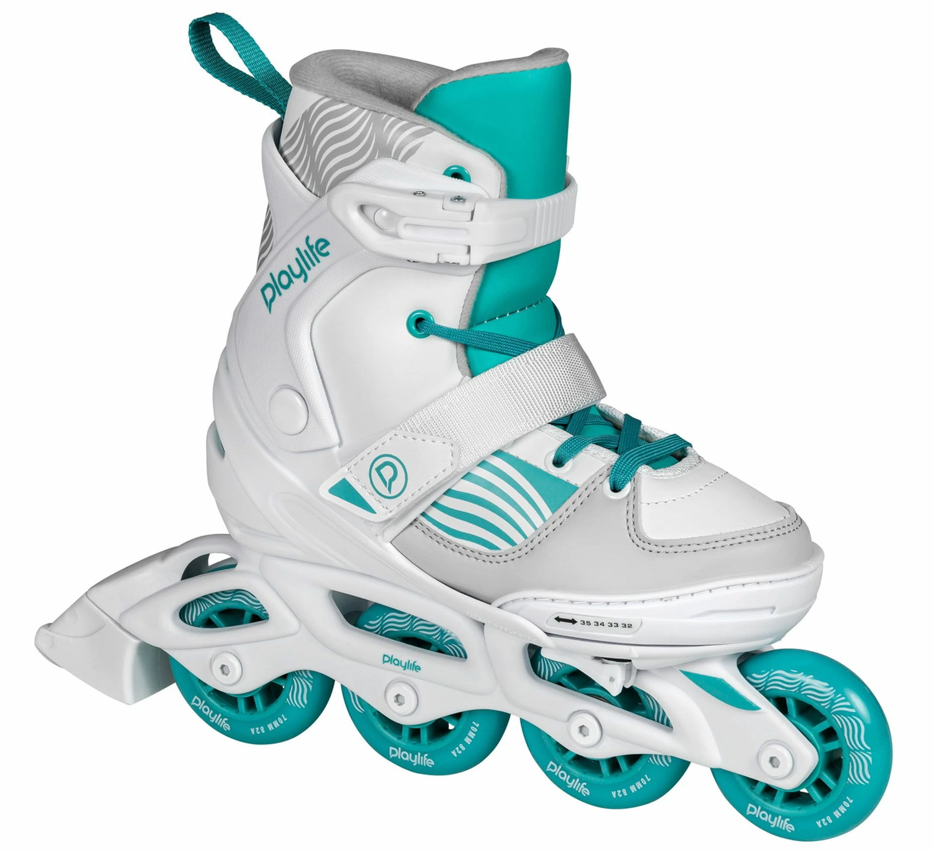 Playlife Light Breeze Inline Skates Für Kinder (verstellbar) Weiß - Grün - Grau 4 Playlife Light Breeze Inline Skates Für Kinder (verstellbar) Weiß - Grün - Grau – Bild 2
