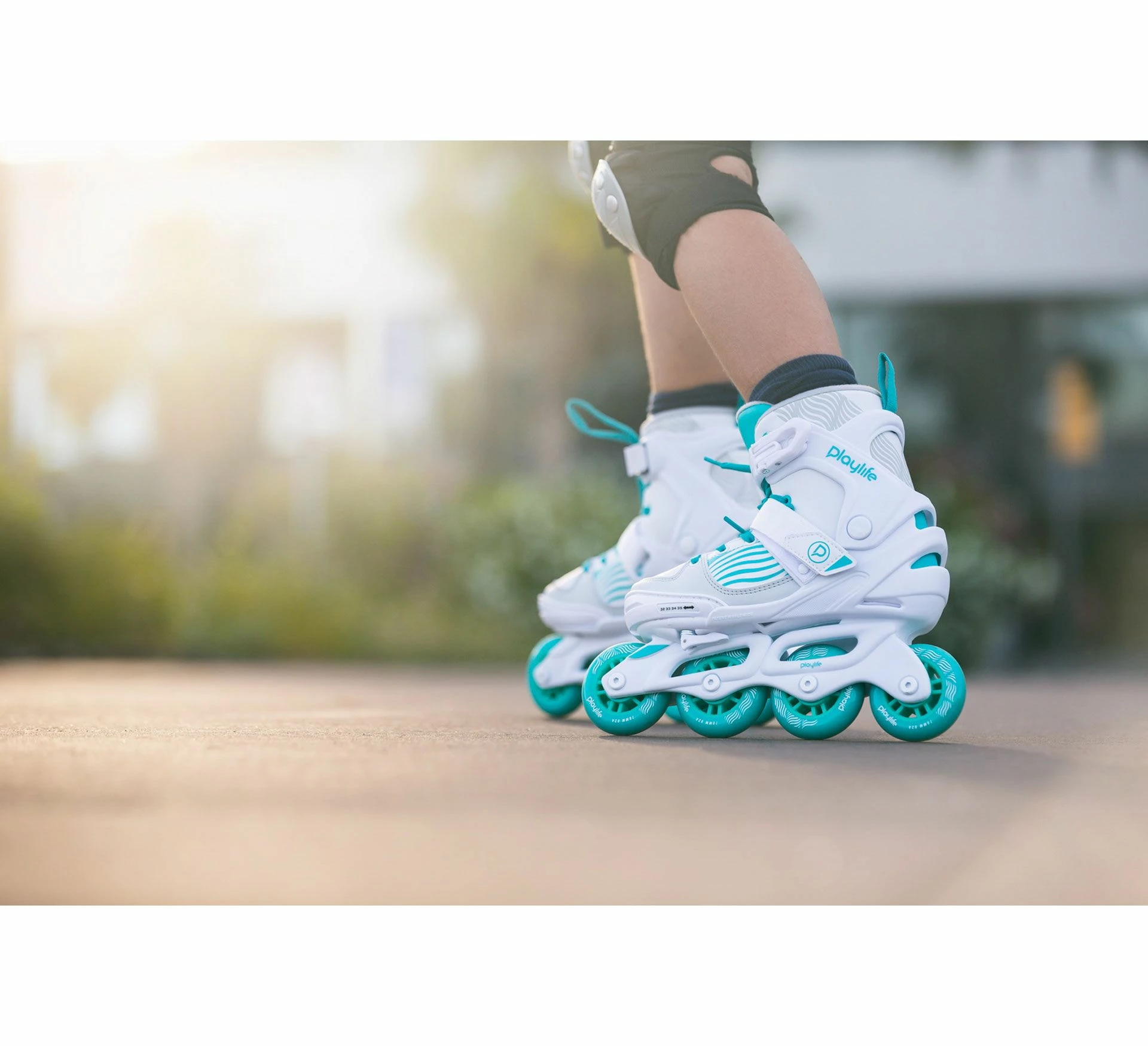 Playlife Light Breeze Inline Skates Für Kinder (verstellbar) Weiß - Grün - Grau 8 Playlife Light Breeze Inline Skates Für Kinder (verstellbar) Weiß - Grün - Grau – Bild 6