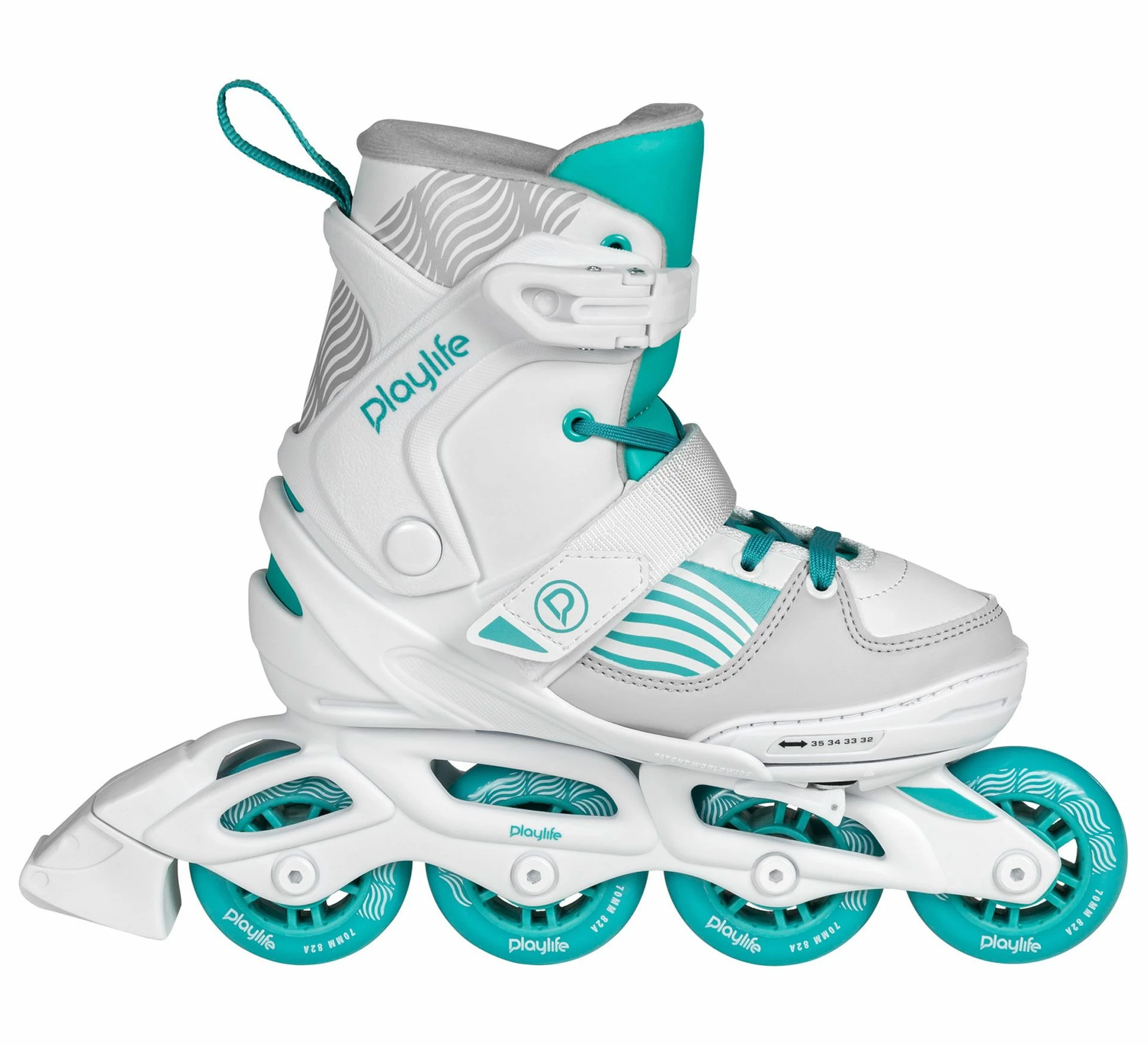 Playlife Light Breeze Inline Skates Für Kinder (verstellbar) Weiß - Grün - Grau 3 Playlife Light Breeze Inline Skates Für Kinder (verstellbar) Weiß - Grün - Grau