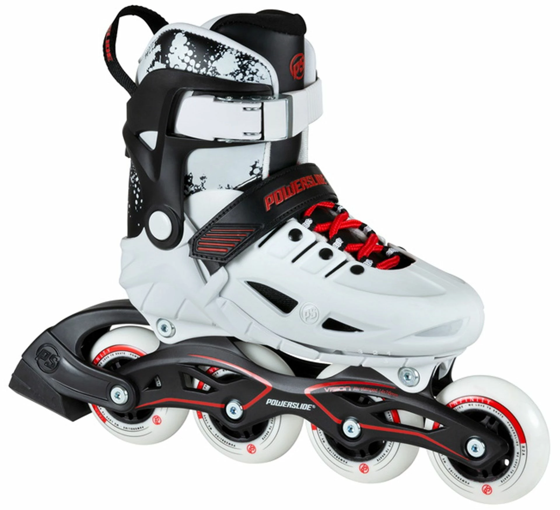 Powerslide Phuzion Kids Inline Skates Für Kinder (verstellbar) Weiß - Schwarz - Rot 4 Powerslide Phuzion Kids Inline Skates Für Kinder (verstellbar) Weiß - Schwarz - Rot – Bild 2