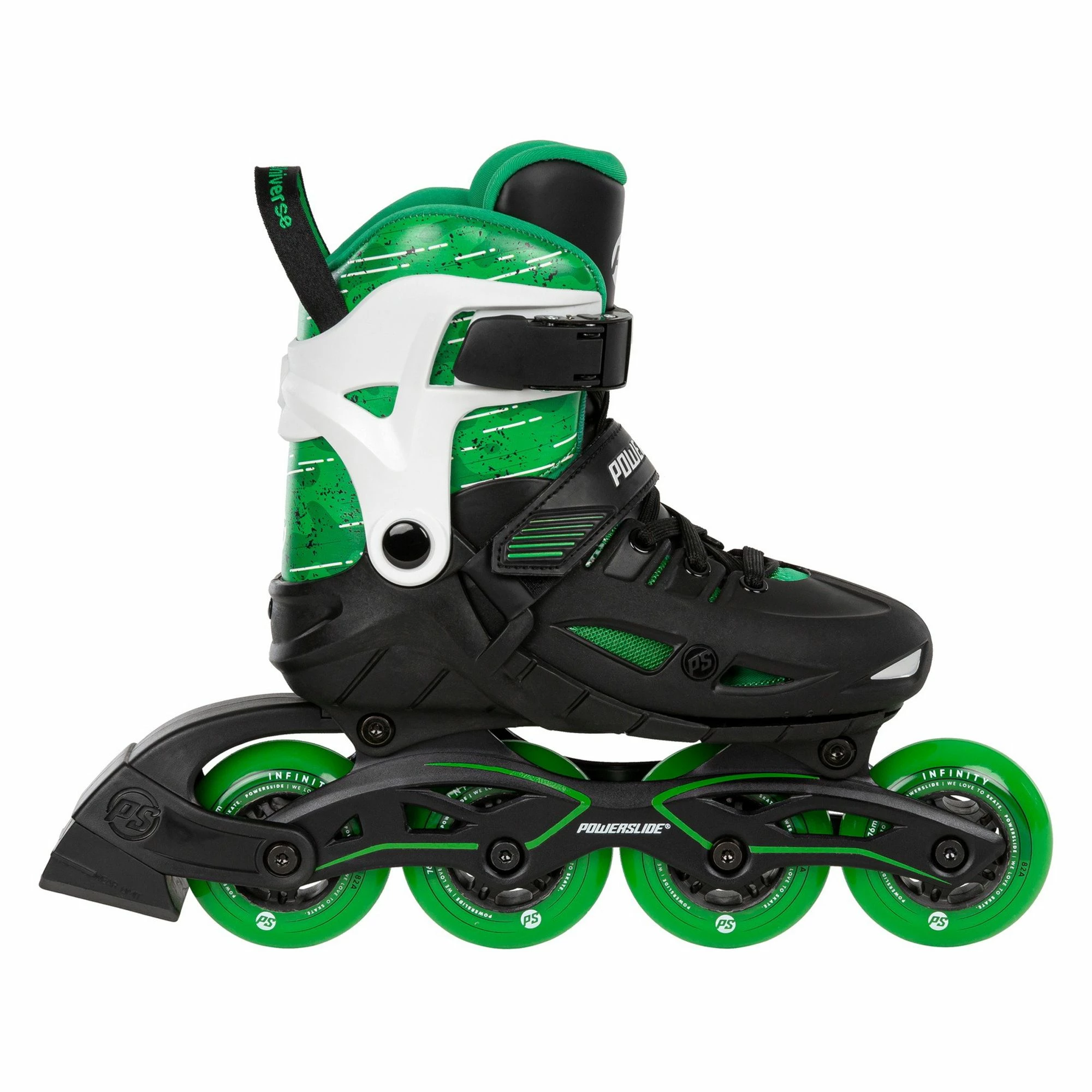 Powerslide Universe Inline Skates Kinder (verstellbar) Schwarz - Grün - Weiß 3 Powerslide Universe Inline Skates Kinder (verstellbar) Schwarz - Grün - Weiß