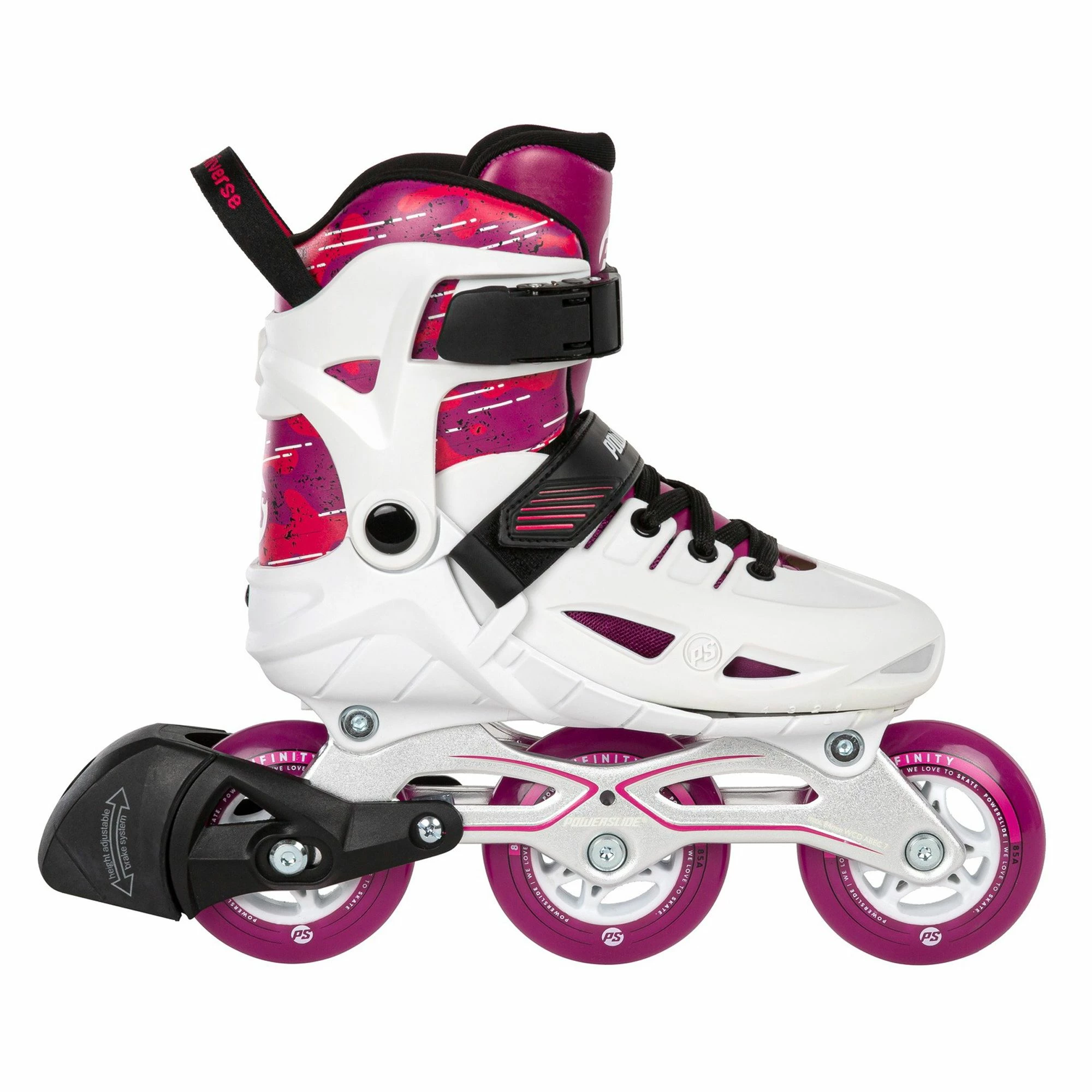 Powerslide Universe Inline Skates Kinder (verstellbar) Weiß - Rosa - Schwarz 3 Powerslide Universe Inline Skates Kinder (verstellbar) Weiß - Rosa - Schwarz
