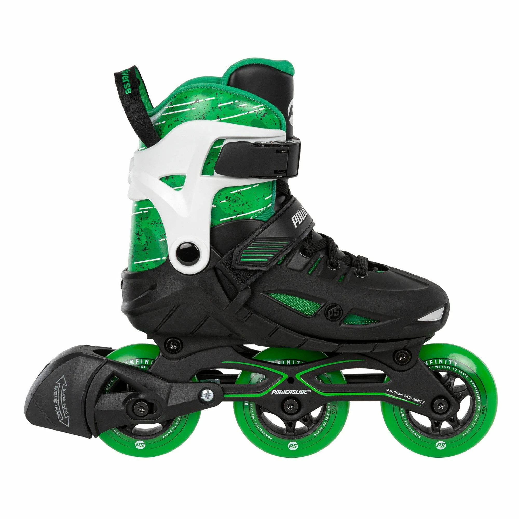 Powerslide Universe Inline Skates Kinder (verstellbar) Schwarz - Grün - Weiß 3 Powerslide Universe Inline Skates Kinder (verstellbar) Schwarz - Grün - Weiß