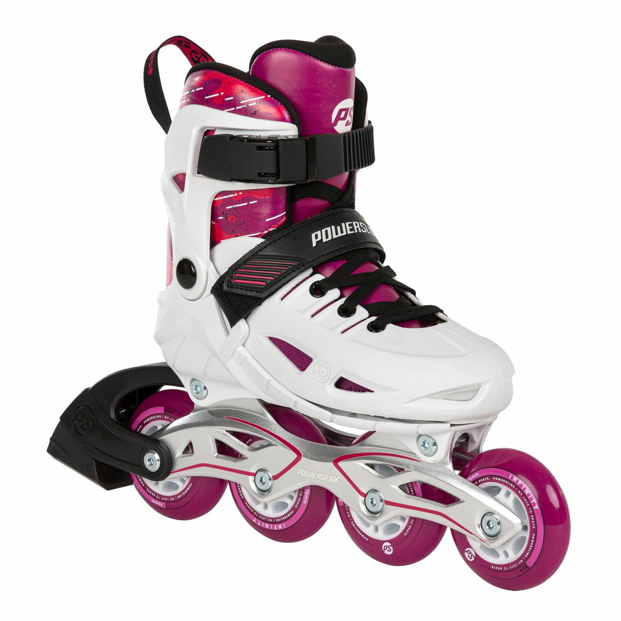 Powerslide Universe Inline Skates Kinder (verstellbar) Weiß - Rosa - Schwarz 4 Powerslide Universe Inline Skates Kinder (verstellbar) Weiß - Rosa - Schwarz – Bild 2
