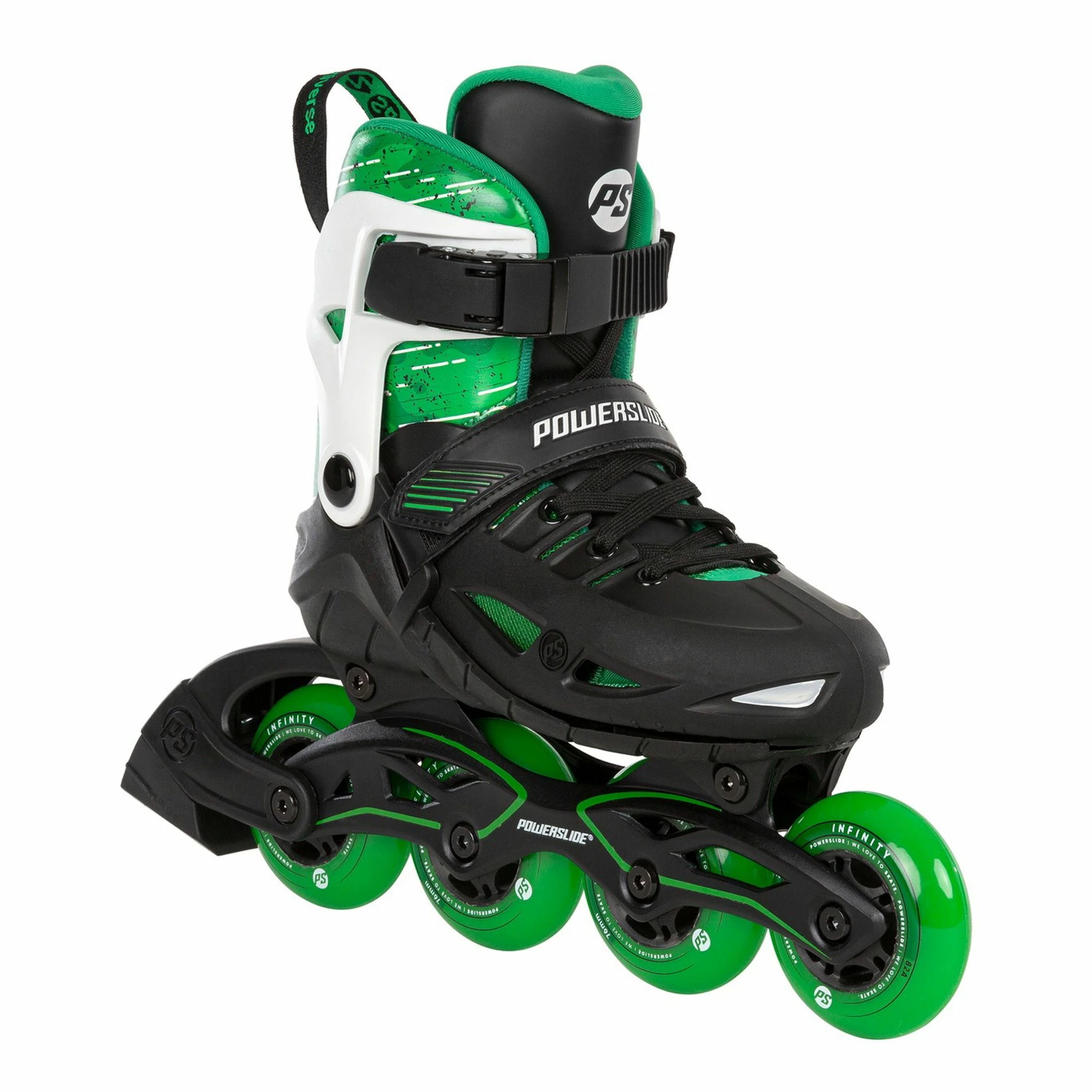 Powerslide Universe Inline Skates Kinder (verstellbar) Schwarz - Grün - Weiß 4 Powerslide Universe Inline Skates Kinder (verstellbar) Schwarz - Grün - Weiß – Bild 2