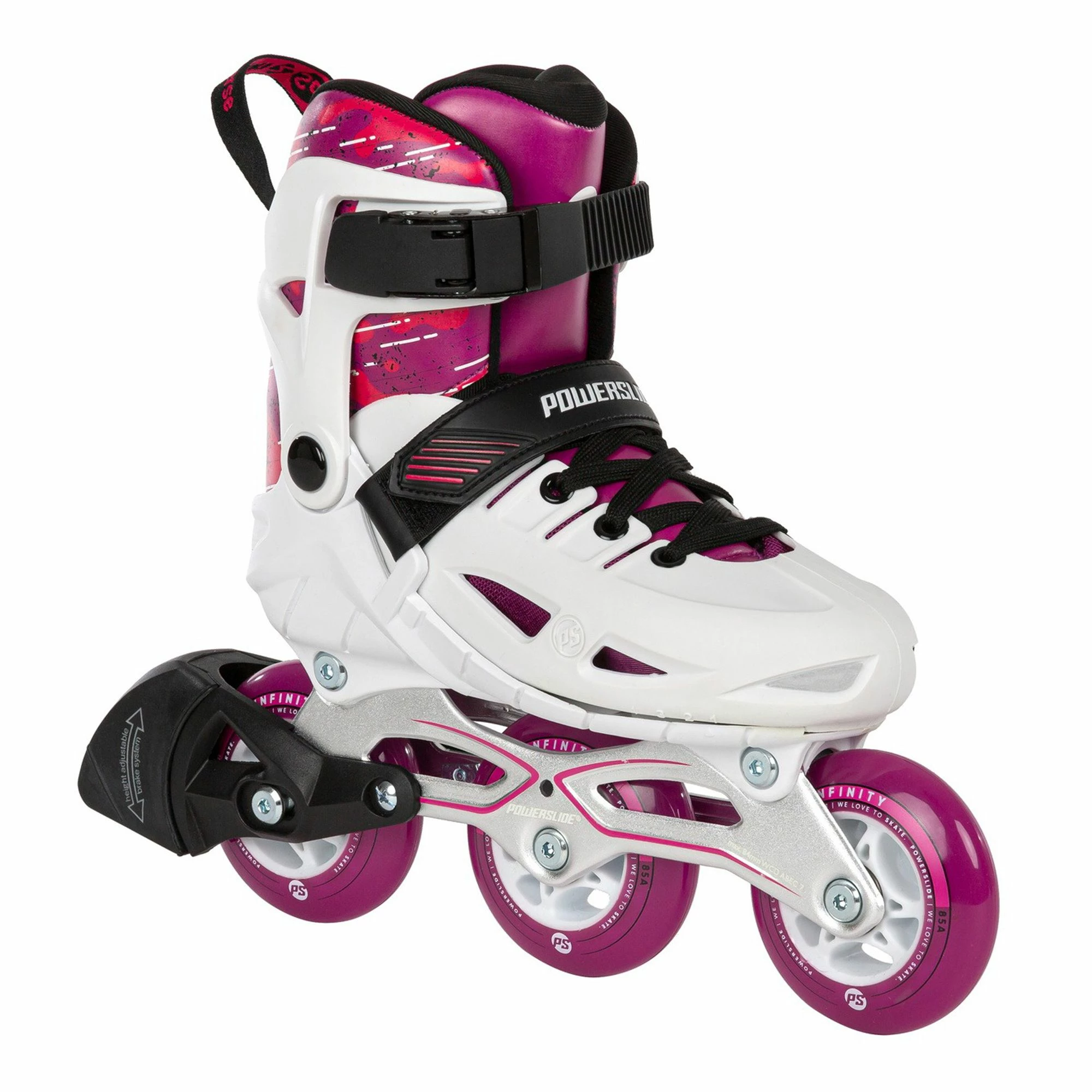 Powerslide Universe Inline Skates Kinder (verstellbar) Weiß - Rosa - Schwarz 4 Powerslide Universe Inline Skates Kinder (verstellbar) Weiß - Rosa - Schwarz – Bild 2