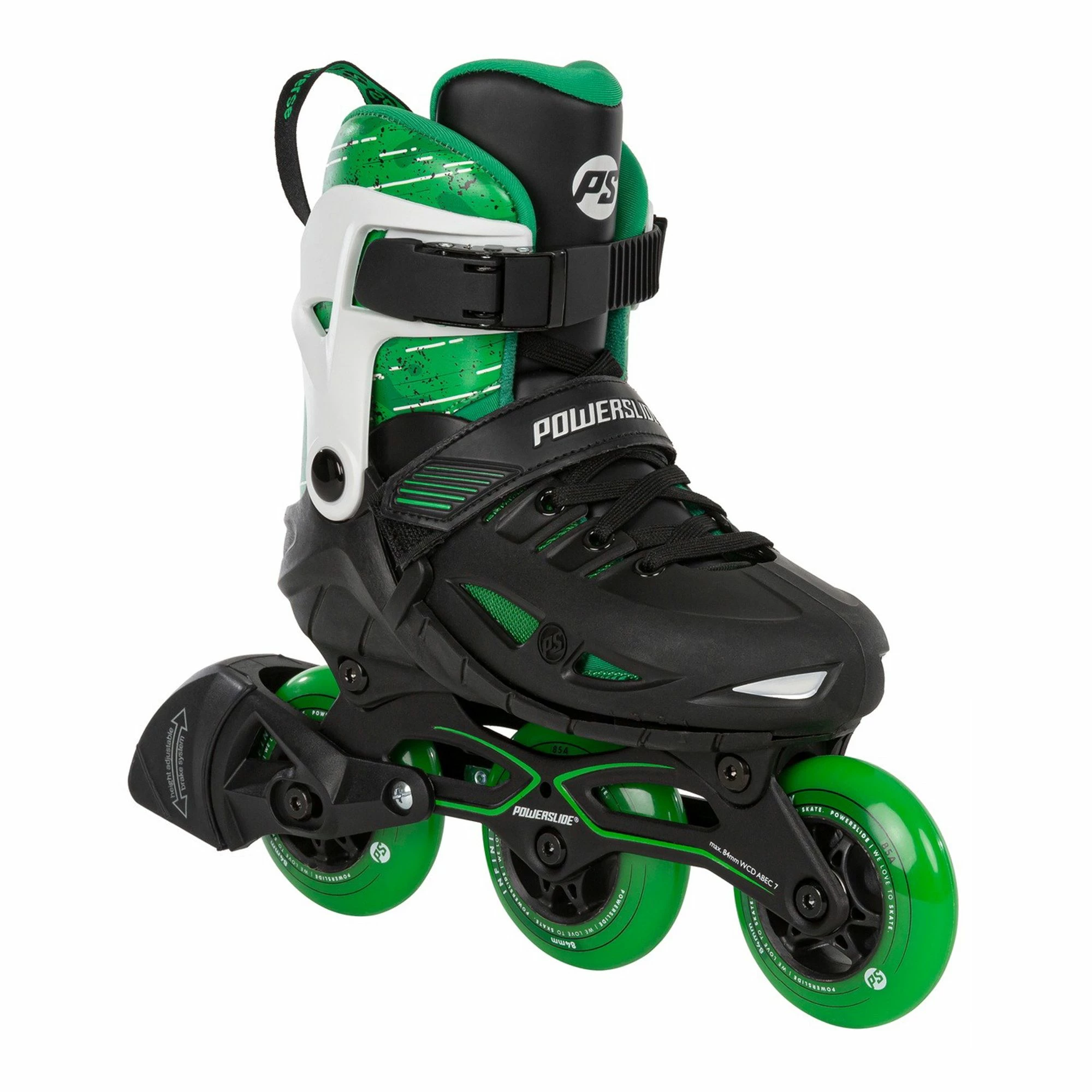 Powerslide Universe Inline Skates Kinder (verstellbar) Schwarz - Grün - Weiß 4 Powerslide Universe Inline Skates Kinder (verstellbar) Schwarz - Grün - Weiß – Bild 2