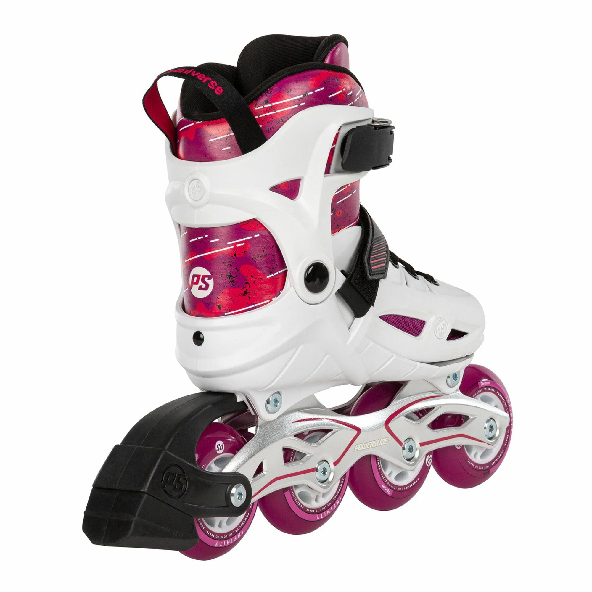 Powerslide Universe Inline Skates Kinder (verstellbar) Weiß - Rosa - Schwarz 5 Powerslide Universe Inline Skates Kinder (verstellbar) Weiß - Rosa - Schwarz – Bild 3