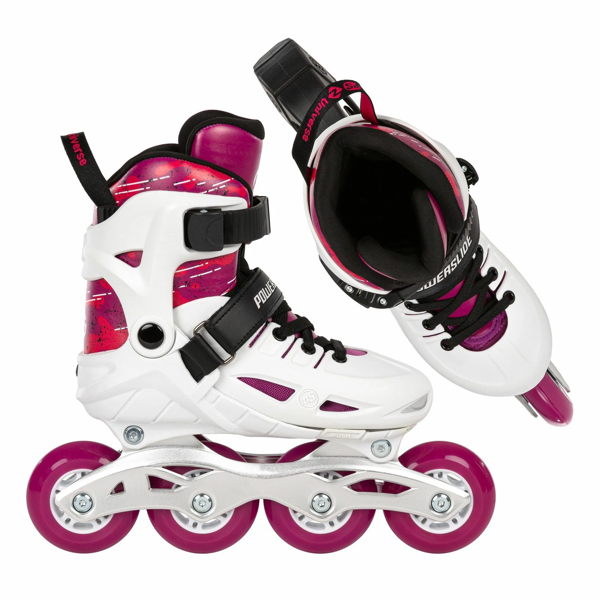 Powerslide Universe Inline Skates Kinder (verstellbar) Weiß - Rosa - Schwarz 7 Powerslide Universe Inline Skates Kinder (verstellbar) Weiß - Rosa - Schwarz – Bild 5