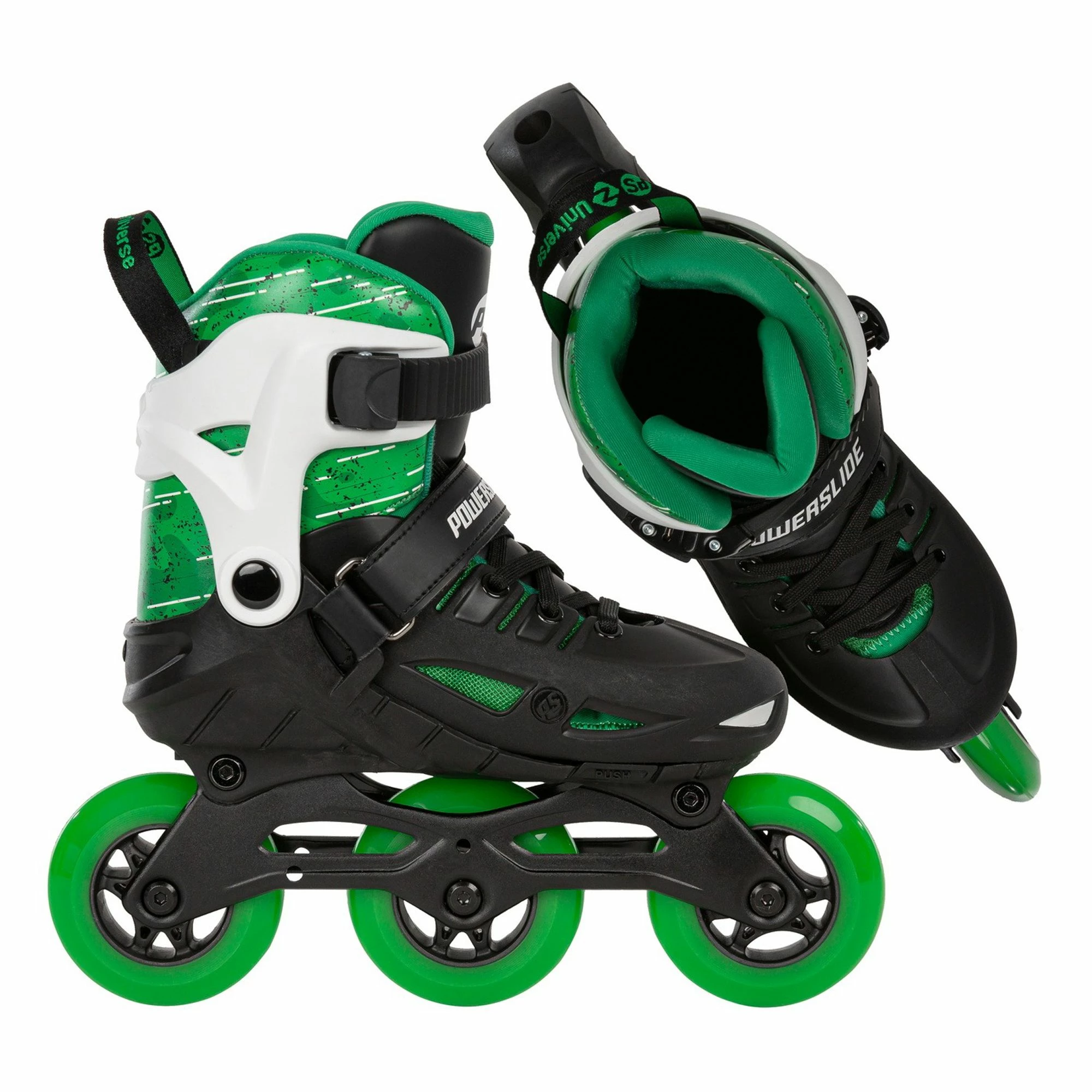 Powerslide Universe Inline Skates Kinder (verstellbar) Schwarz - Grün - Weiß 7 Powerslide Universe Inline Skates Kinder (verstellbar) Schwarz - Grün - Weiß – Bild 5