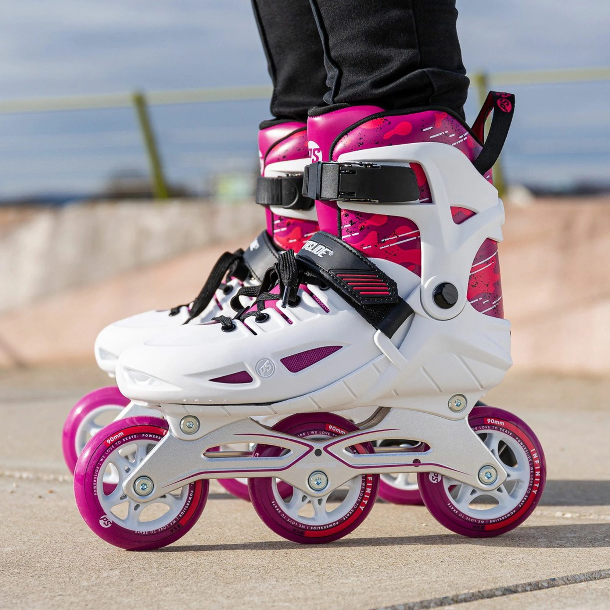 Powerslide Universe Inline Skates Kinder (verstellbar) Weiß - Rosa - Schwarz 9 Powerslide Universe Inline Skates Kinder (verstellbar) Weiß - Rosa - Schwarz – Bild 7